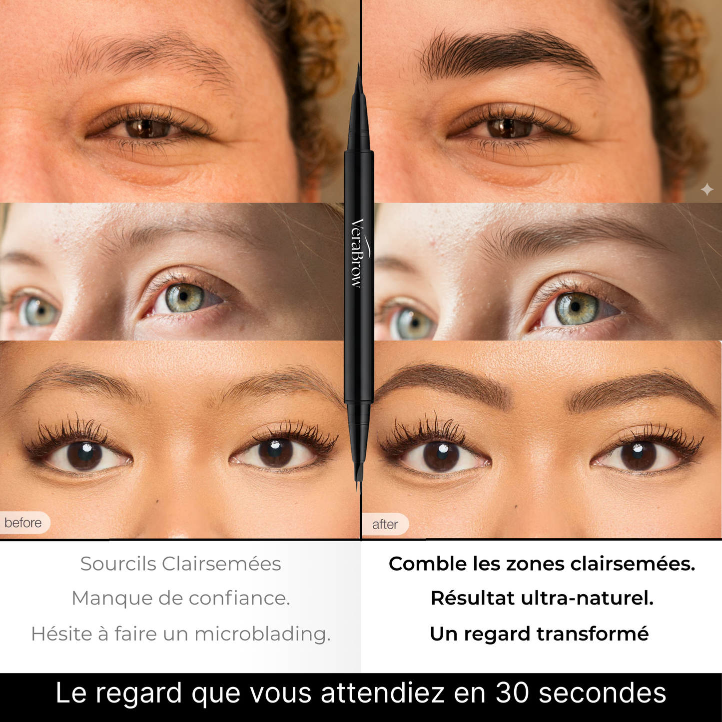 Magic Brow Pen® - Crayon à Sourcils 2-en-1 Effet Microblading